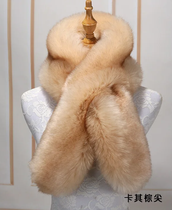 Qearlstar шаль из искусственного лисьего меха кроссовый меховой шарф 118*19 см длинные