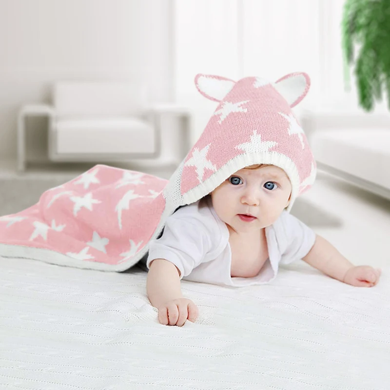 2019 вязаный конверт для новорожденных одеяло мультфильм Пеленальное Одеяло