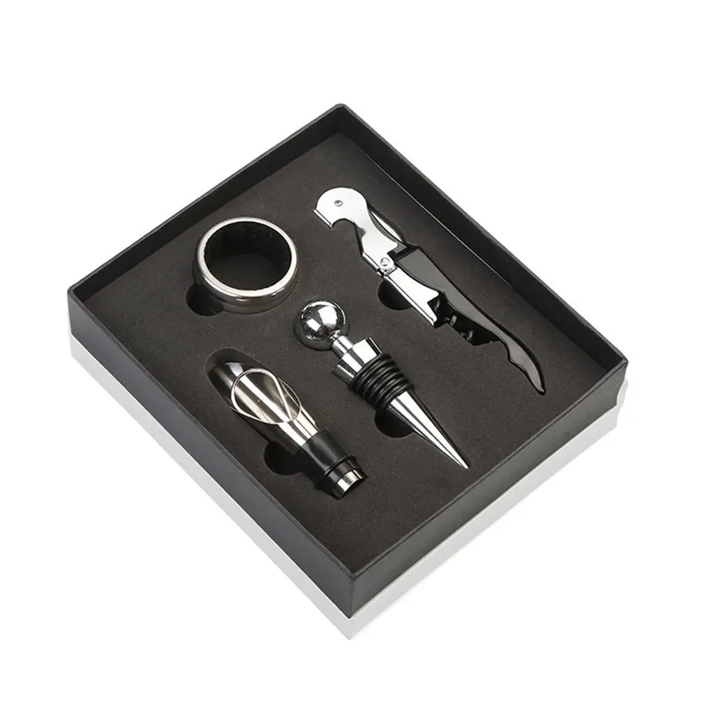 4pcsWine Bottle Opener with Gift Box Stainless Steel Decante