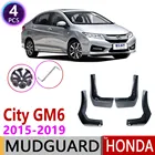 4 шт. спереди и сзади брызговик для Honda City GM6 2015 2016 2017 2018 2019 щитки, Брызговики гвардии всплеск брызговика клапаном автомобильные аксессуары