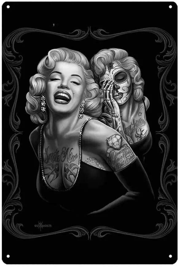 

Эротическая Татуировка EICOCO Мэрилин Монро (20x30 см), ретро металлический жестяной винтажный настенный знак