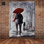 Художественное украшение, абстрактная фигурка, картина пара под зонтом, прогулка по дороге, настенные картины, украшение комнаты (без рамки)