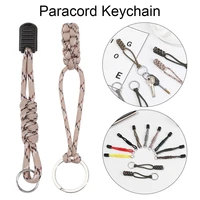 parachute cord emergency survival backpack anti lost knife rope key ring paracord keychain lanyard triangle buckle