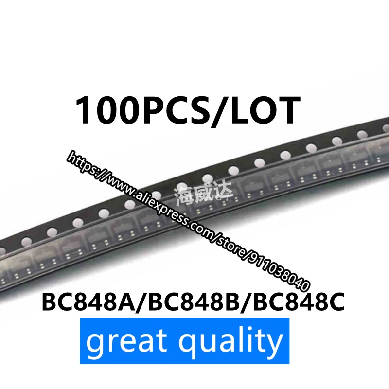 

100 шт./лот SMD BC848A BC848B BC848C SOT-23 триодный транзистор