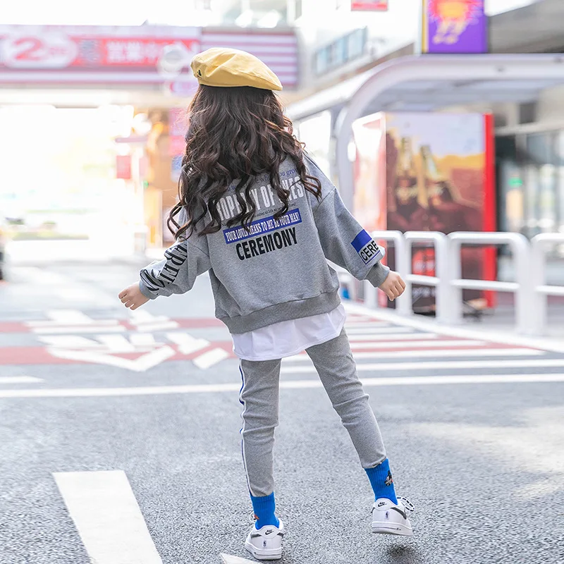 

2021 Vintage Spring Autumn Children Clothes Baby Girls Coat+ Pants Kids Teenagers Tracksuit Sport Suits Outwear High Quality