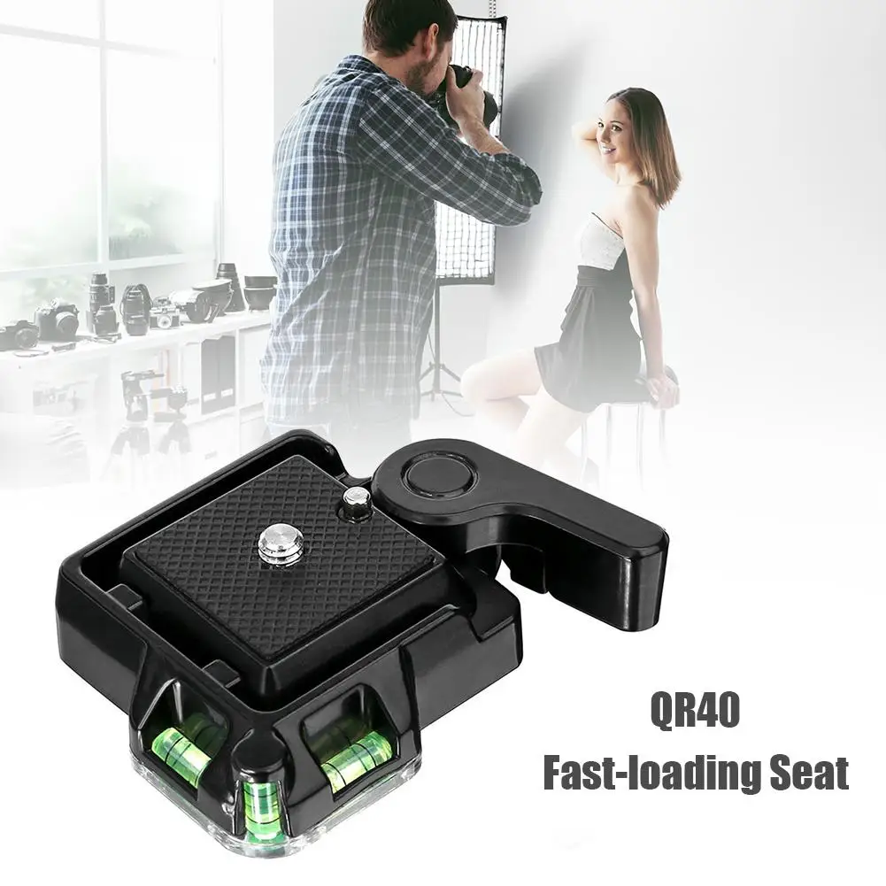 QR40 Camera Camcorder Quick Release Plate for DSLR Cam Tripod Monopod Ball Head Double-Safe Lock Bolt Firmly Locked |