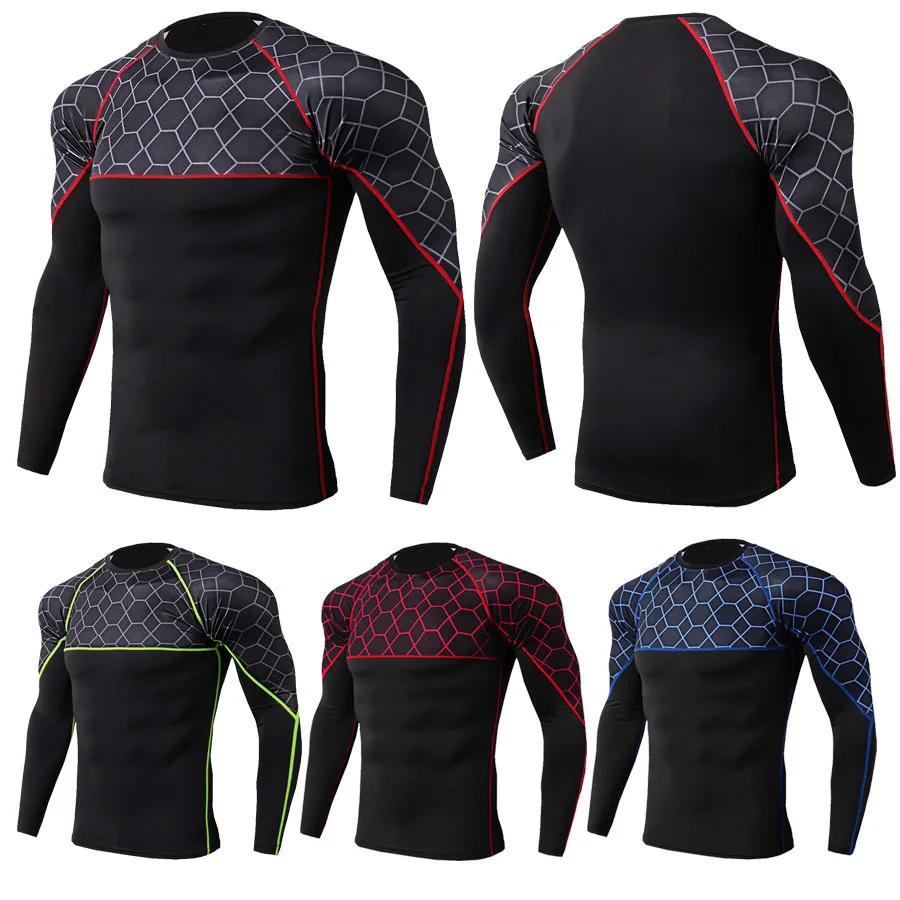 

200 Men Cycling Base Layer Sport Underwear Long Sleeve Compression Tight Running T-shirt Gym Fitness Weightlifting Shirts