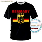 Летняя немецкая футболка для мужчин и женщин, модель немецкой команды, футболки с коротким рукавом, футболка под заказ, 3d Флаг Германии