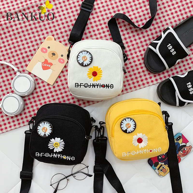 

BANKUO 2021 Spring New Handbags Canvas Women's Zipper Messenger Bags Fashion Casual Cute Daily Girl Shoulder Bags 3PCS Z158