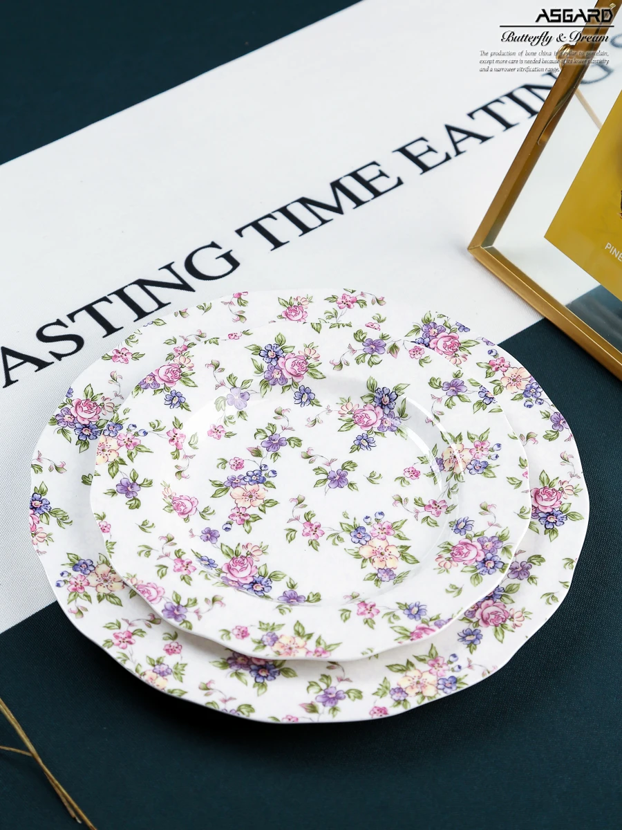 Мелкая костяная китайская обеденная тарелка керамическая для торта десерта