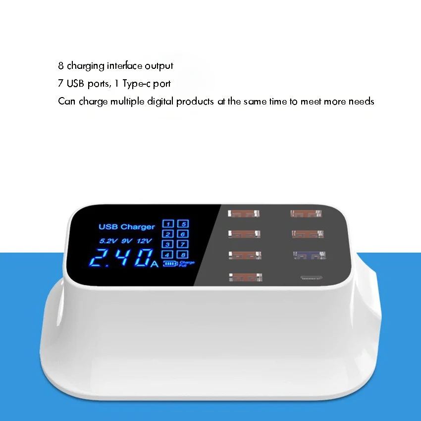 Несколько USB Зарядное устройство 8 Порты и разъёмы настольная зарядная станция