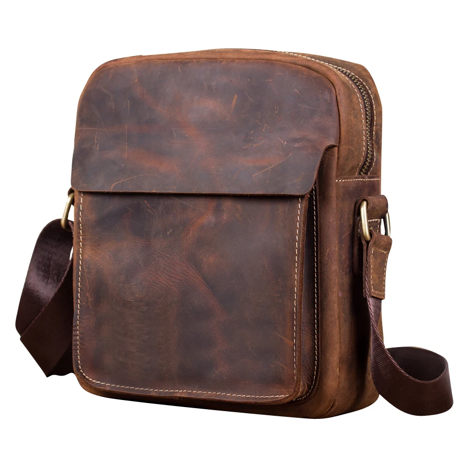 Genuine Leather Men's Briefcase for Business Casual Tote Fashion Crzay Messenger Bag Male Luxury Handbag Cross Body Shoulder |