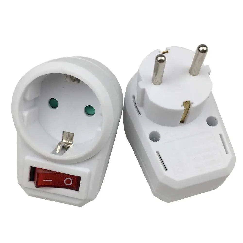 

EU Plug 16A 250V Travel Switch Control Power Converter Socket Adapter Outlet EU Travel Plug Socket EU Plug