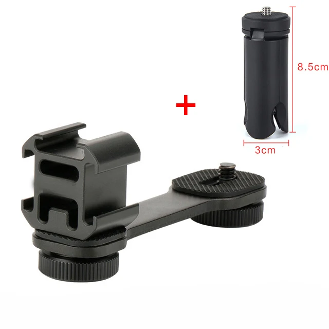 Золотой Для DJI Osmo Mobile 3 2 Аксессуары тройное крепление Горячий башмак шарнирный адаптер удлинитель кронштейн для Zhiyun Smooth 4 Q2 osmo pocket - Цвет: Золотой
