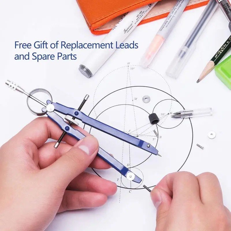 2 шт. компасы для рисования с замком математический лук металлический Компас