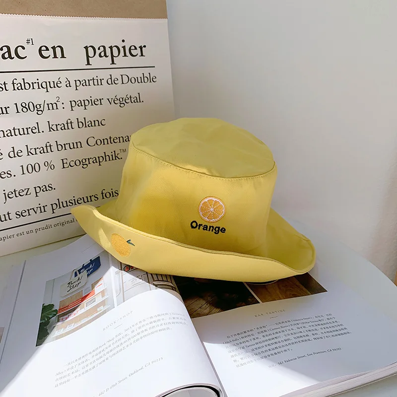 Oloey Avocado Fruit Element Embroidery Cute Bucket Hats Women Summer Solid Sweet Letters Sun Hat Femme Big Brim Fisherman | Аксессуары