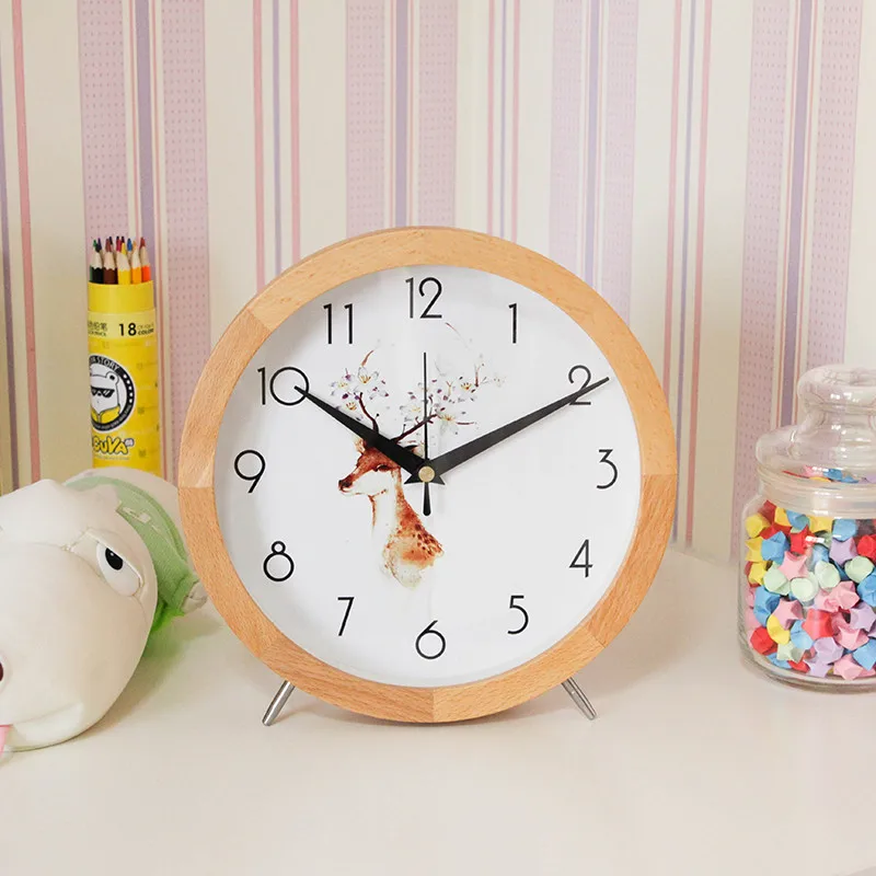 Креативные деревянные современные минималистичные тихие настольные часы для