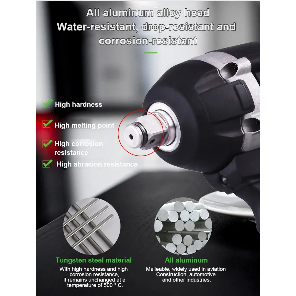 Бесщеточный Аккумуляторный Электрический гайковерт ударный 630N.m 288VF 19800 мАч