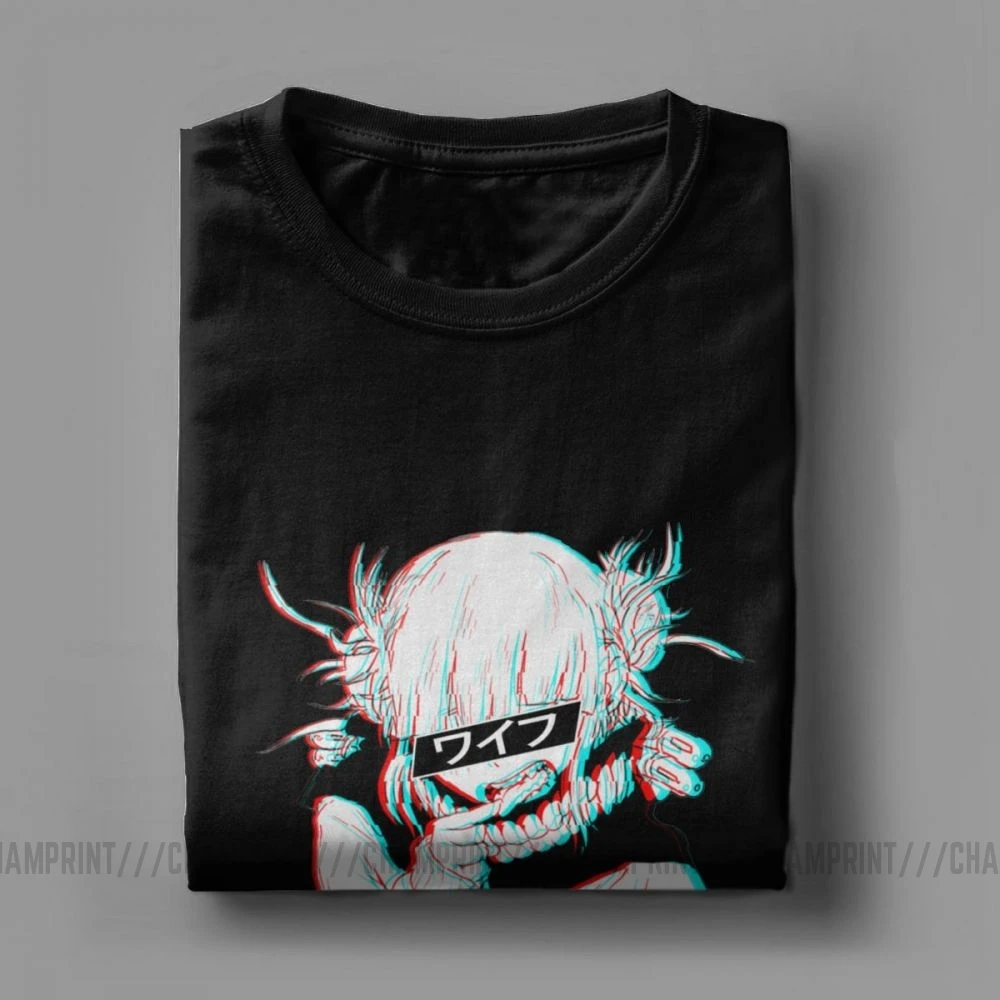 Мужские футболки Toga Himiko The Crazy Villain Waifu удобные с коротким рукавом и круглым