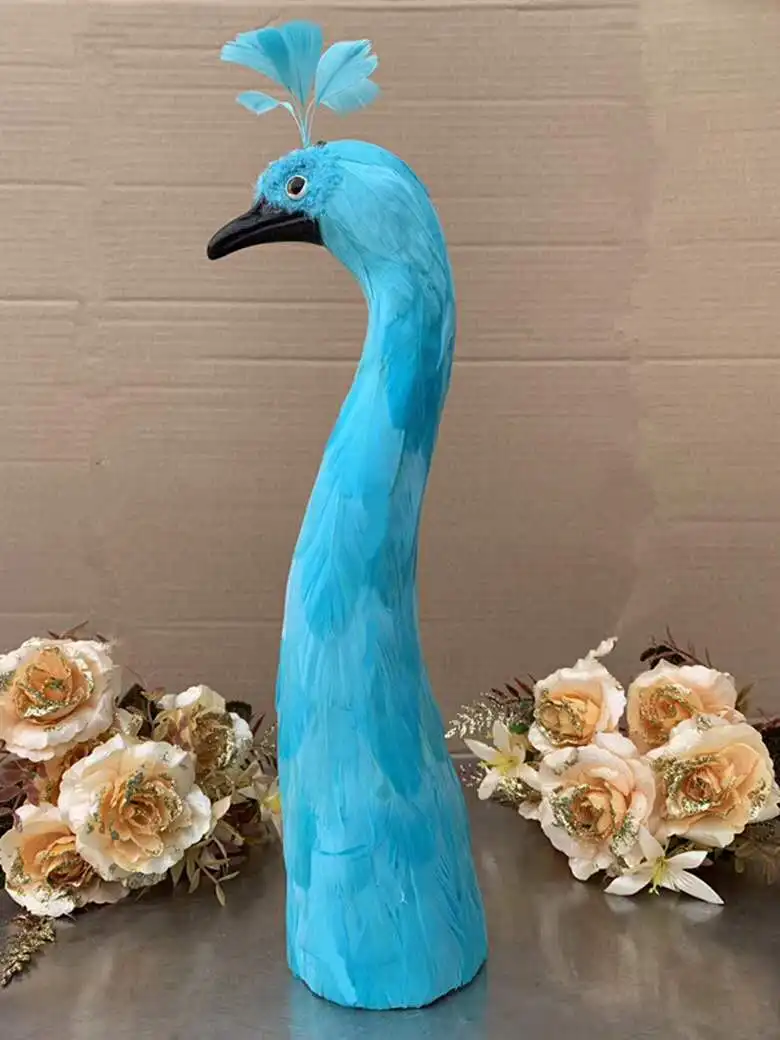 

cute simulation light blue peacock head model foam&feather real life peacock bird head gift about 42cm xf2892
