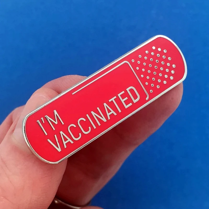 Брошь на лацкан I'm Vaccinated эмалированные металлические значки броши куртки