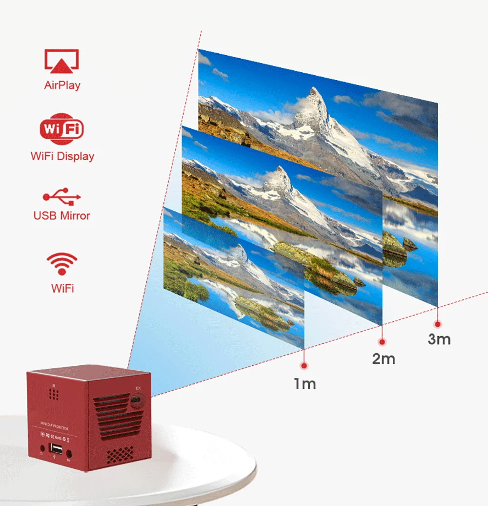 REAL TV C80 Mini DLP портативный проектор на базе Android WiFi Bluetooth 4 0 светодиодный домашний