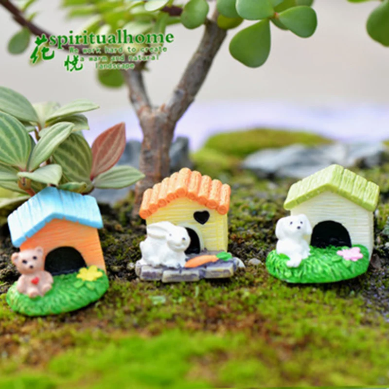 Милый домик для собак кролика медведя питомник Doghole модель статуэтка ремесла