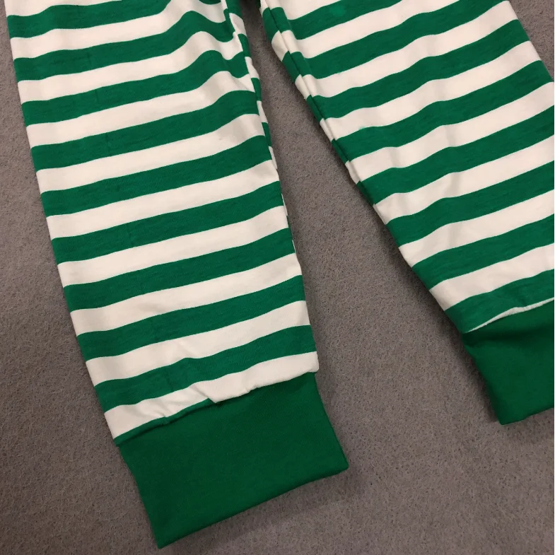 Рождественская модная Хлопковая пижама с длинными рукавами и аппликацией для