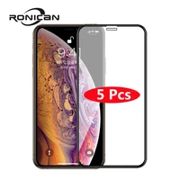5pcs full cover tempered glass for iphone 11 12 13 pro max xr xs screen protector protective film for iphone x xs max 12 mini