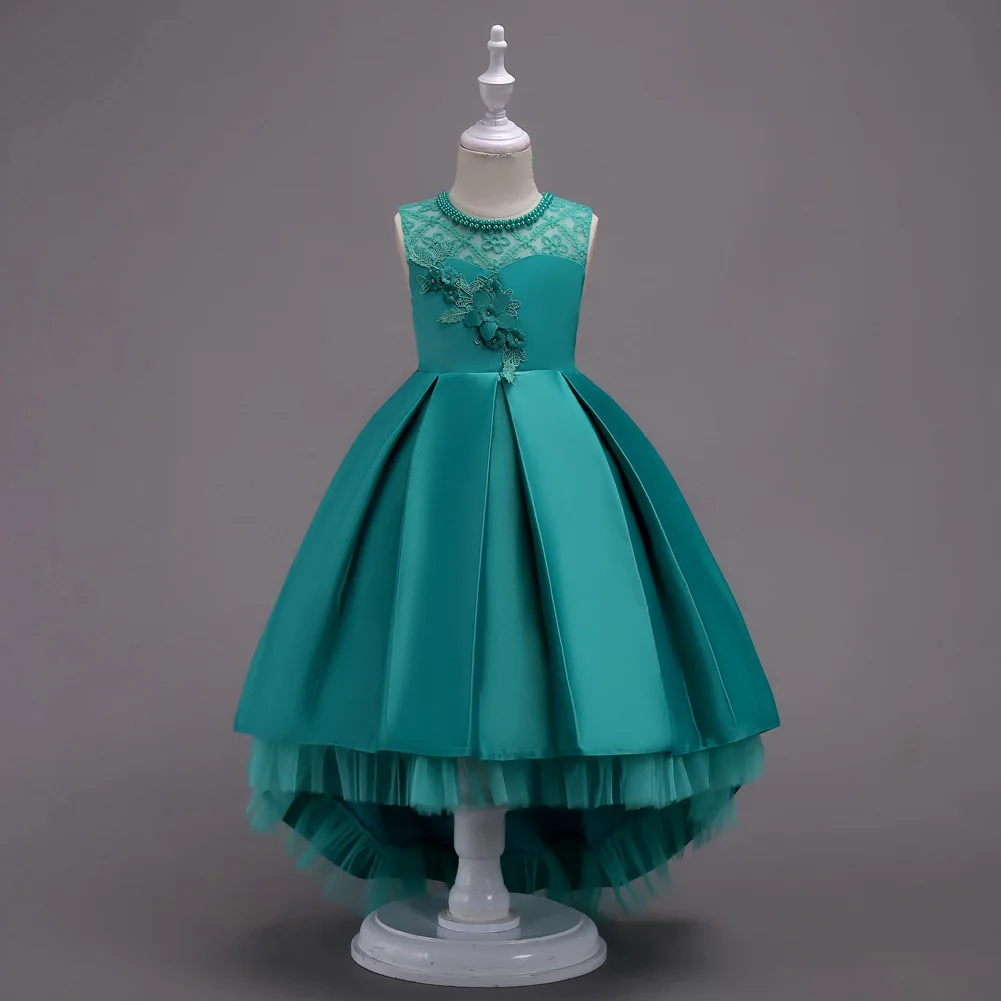 

Hot Sell 580 Sunmmer Girl Sleeveless Long Princess Dress Lace Dress Party Performance New Style Dress