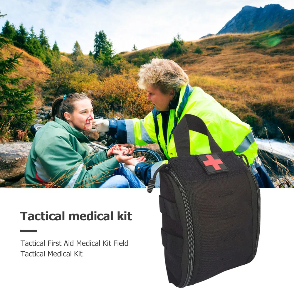 

Mini Travel Home Car Emergency Treatment Portable Military First Aid Kit Empty Bag Bug Out Bag Water Resistant For Hiking