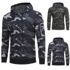 Толстовка мужская камуфляжная Спортивная, повседневный свитшот с длинным рукавом, пуловер с капюшоном для бега, Осень-зима