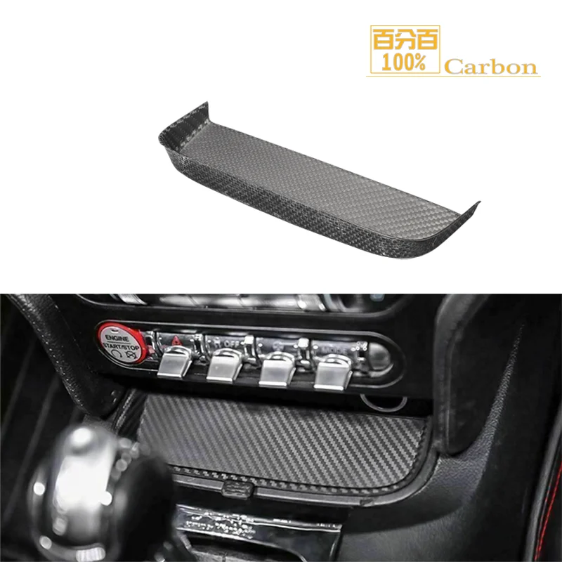 

Matte Carbon Fiber Change Coin Tray Box Cover For Mustang 2015 2016 2017 Interior Trims