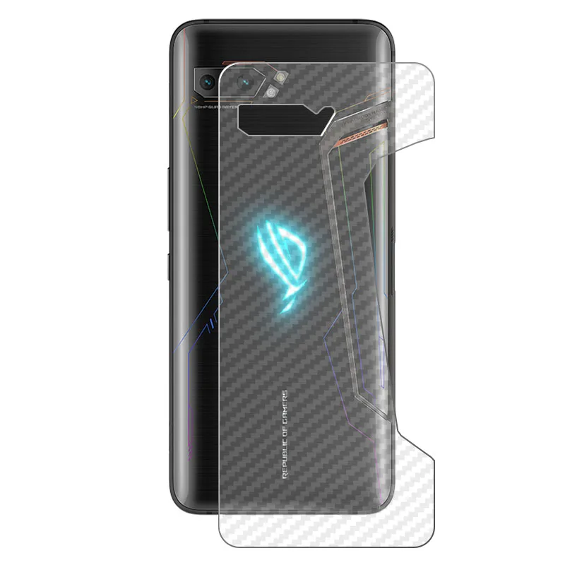 For Asus ROG Phone 5 ZS673 2 ZS660KL 3 ZS661KS Strix 1 Set = Soft Back Carbon Fiber Film + Tempered Glass Front Screen Protector | Мобильные