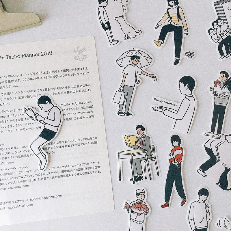 13 шт. 2019 черно белая иллюстрация буддистская жизнь наклейка сделай сам