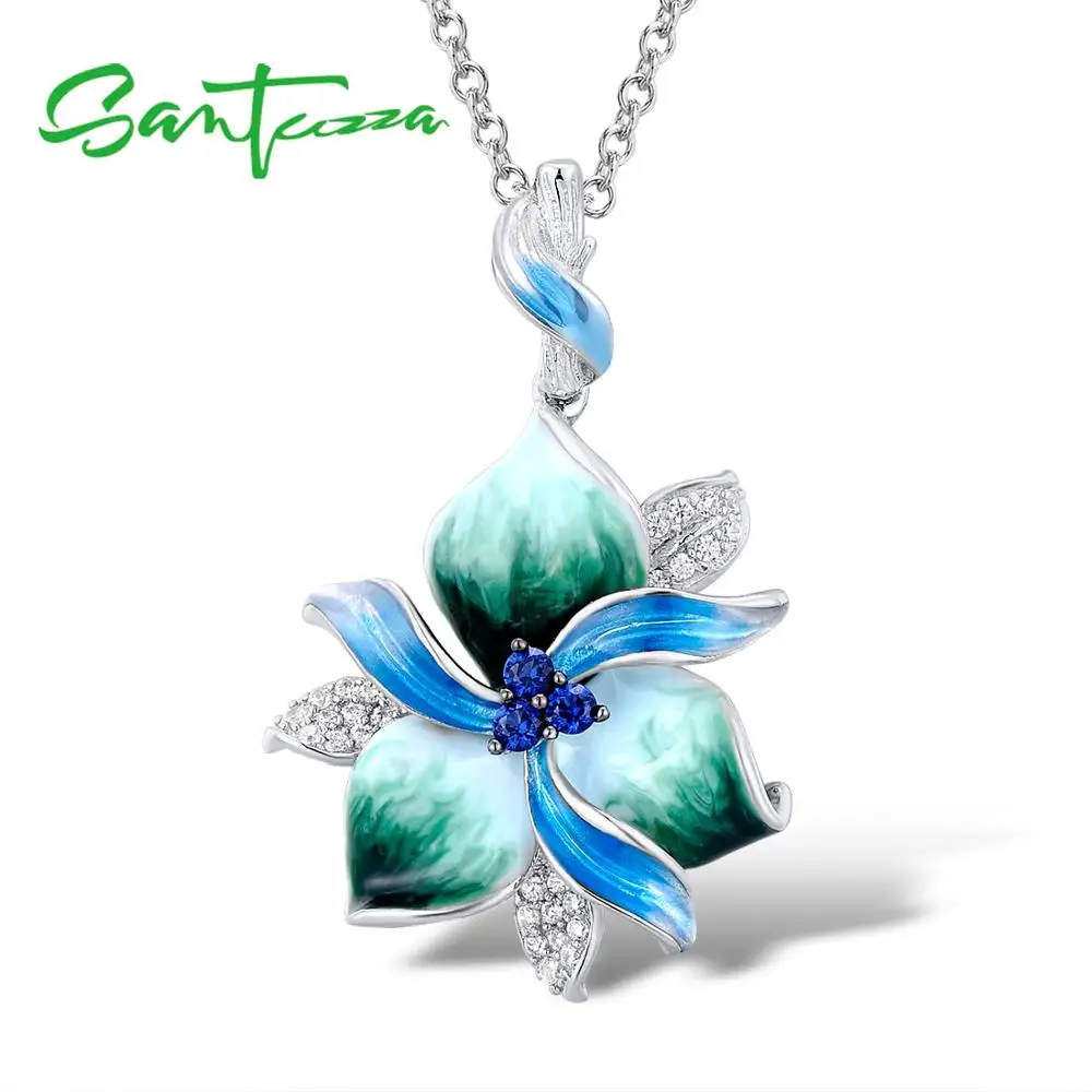 SANTUZZA, женские ожерелья, подвески, 925 пробы, серебро, люкс класс, для женщин, драгоценный камень, хорошее ювелирное изделие