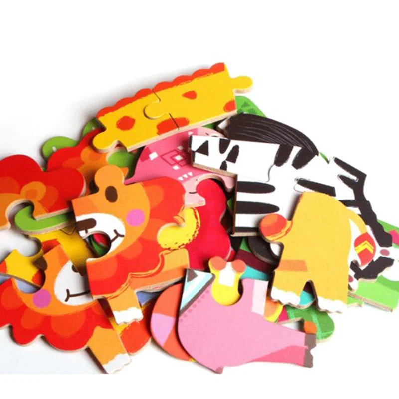 Деревянный познавательные Пазлы животные и транспортных головоломки для детей