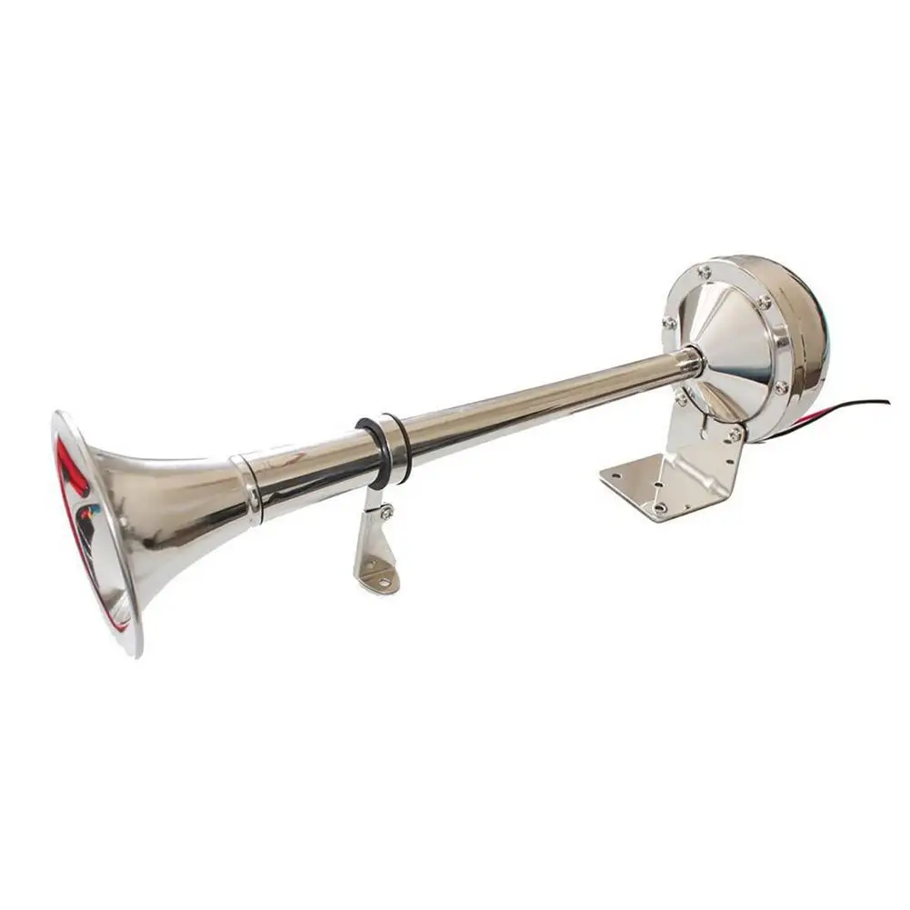 

125 DB Loud Air Pump Horn Kit Adjustable Horn Seat Widely Used Stainless Steel Boat Air Horn 12V/24V Single Trumpet