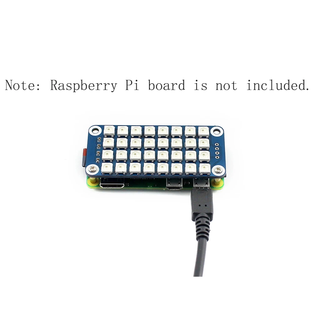 4X8 RGB LED Dot Matrix Display Screen Module HAT for RPI 0 Raspberry Pi Zero 2 W WH 2W W2 3B Plus 3 Model B 4 4B 2GB 4GB 8GB RAM