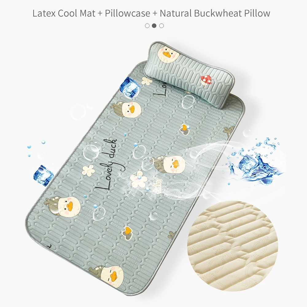 Детский летний спальный коврик с подушкой нескользящий латексный классный