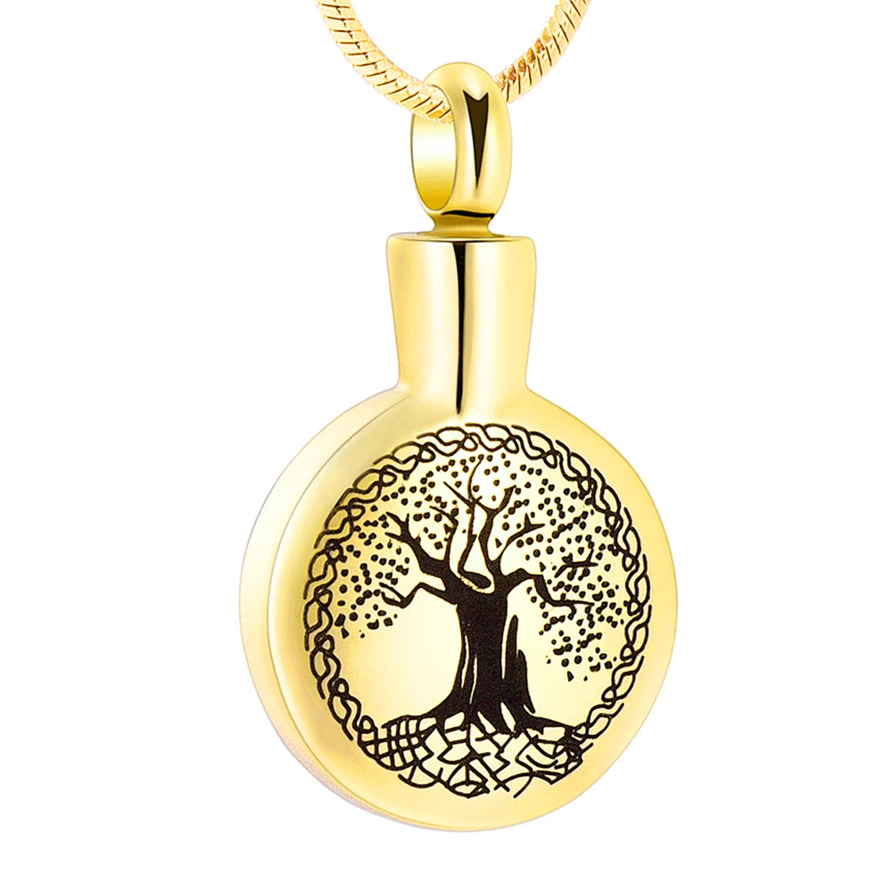 

Teardrop Tree of Life Memorial Ashes Urn Necklaces, Cremation Jewelry Stainless Steel Keepsake Pendant Locket