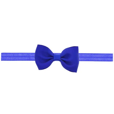 Sapphire blue Лента ручной работы сделай сам Детская повязка на голову для малышей детей Детские аксессуары для волос девочка новорожденный банты повязка с бантом Тюрбан-тиара - Color: Sapphire blue
