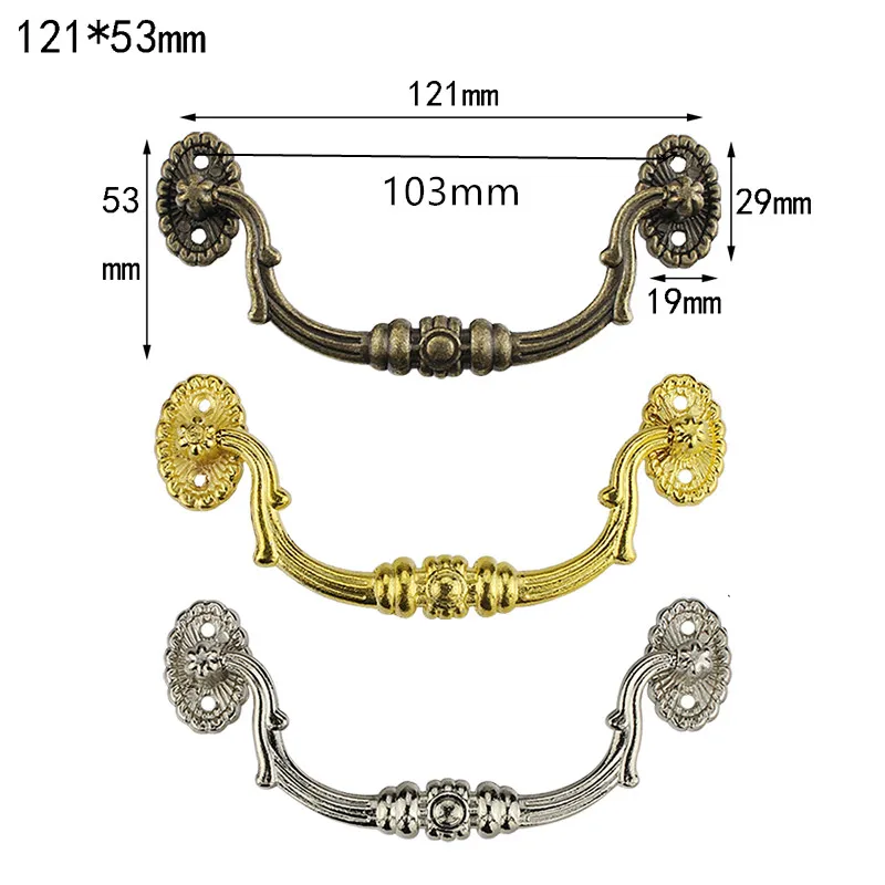 

1pc Box Knobs Zinc Alloy Handle Arch Retro Bronze Tone For Drawer Wooden Jewelry Box Mini Handles Hardware