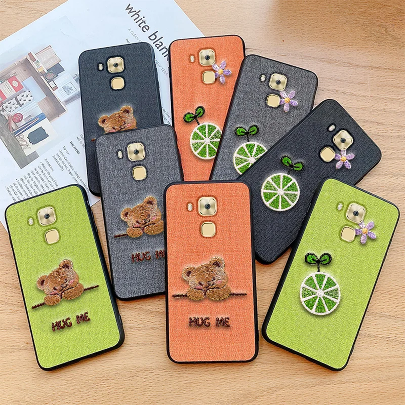 Роскошный вышитый чехол для телефона Huawei G9 Plus 3D модный силиконовый nova plus тканевый