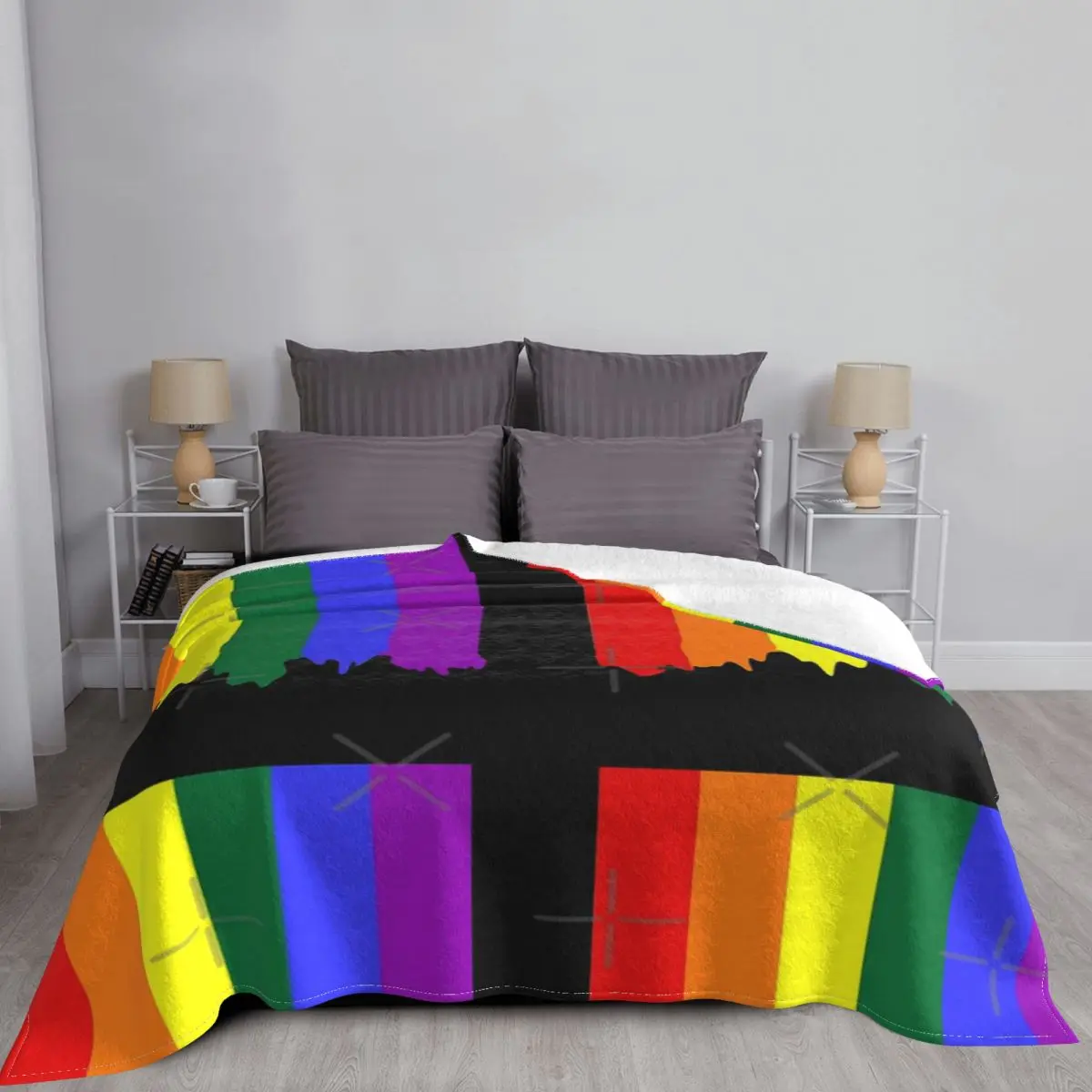 ЛГБТ гей-Прайд одеяло с радужной капельной краской покрывало для кровати