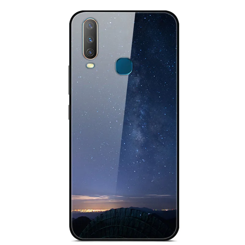 Чехол из закаленного стекла для Vivo Y17, чехол, жесткая задняя крышка для Vivo Y15, чехол для Vivo Y12, чехол из ТПУ, бампер для Vivo Y3, чехол, Funda