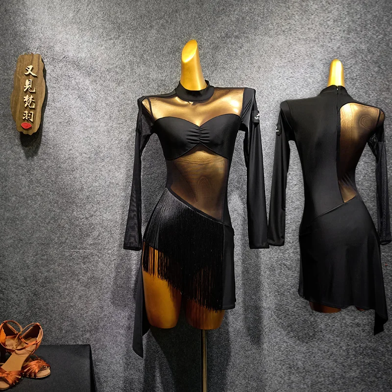 Танцевальная одежда платье для латиноамериканских танцев сексуальные костюмы