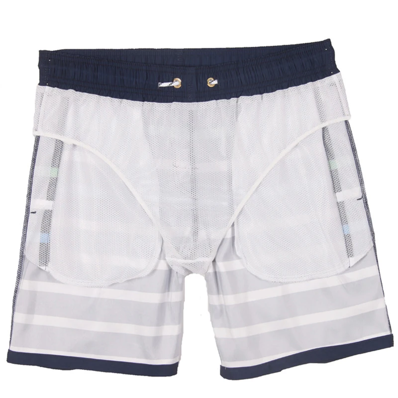 

Brand Mens Striped printing Beach Board Shorts Plus Size Quick Dry Swimming wear Trunks Swimwear Sungas De Praia Homens 2021