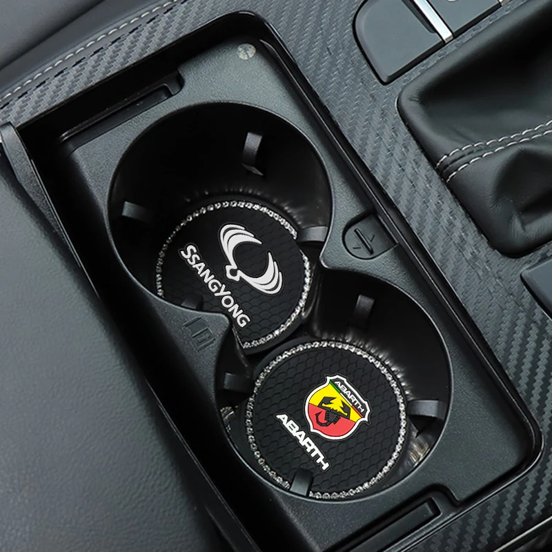 

1/2pcs Car Cup Holder Coaster Non-slip Pad Mat For FIAT 500 Grande Stilo Freemont Punto Astra Bravo 500X Ducato Panda Tipo Palio