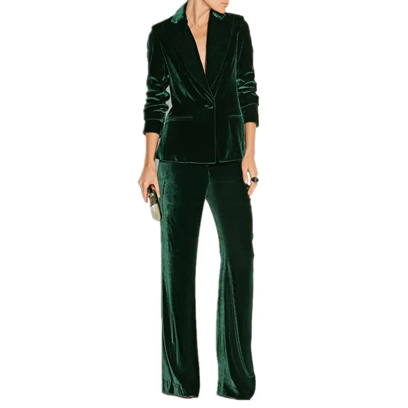 

Новый элегантный брючный костюм тонкий женские офисные деловые костюмы Формальные Повседневная обувь комплекты одежды из 2-х предметов Тем...